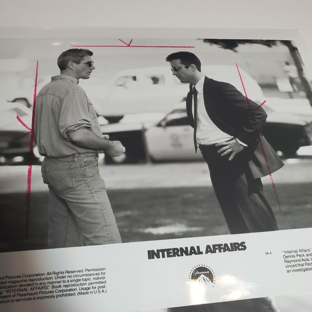 Internal Affairs 1990 8x10 B&W Movie Photos Set Of 4 Richard Gere Baldwin Travis - Picture 3 of 12